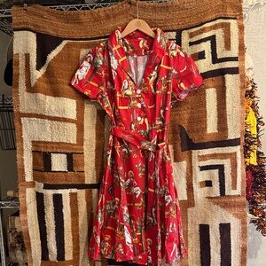 SALE 🦃 Retro Inspired Western Cowgirl Red Patterned Women's Dress 🌵